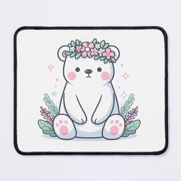 Item preview, Kawaii Polar Bear With Flower Crown designed and sold by CanvasCutie.