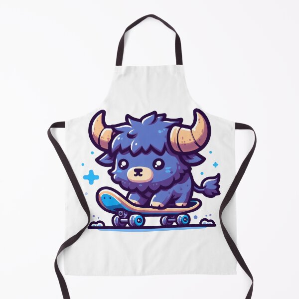 Item preview, Kawaii Curious Minotaur With Skateboard designed and sold by CanvasCutie.