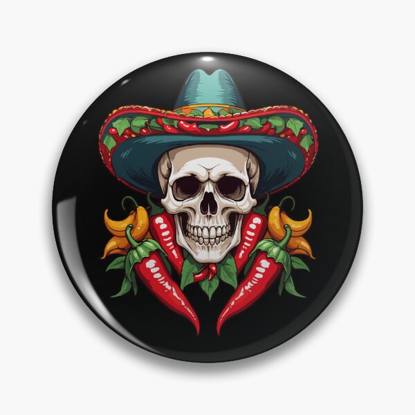 Item preview, Aesthetic Chili Skull Design Mexican Style designed and sold by LuminOrb.