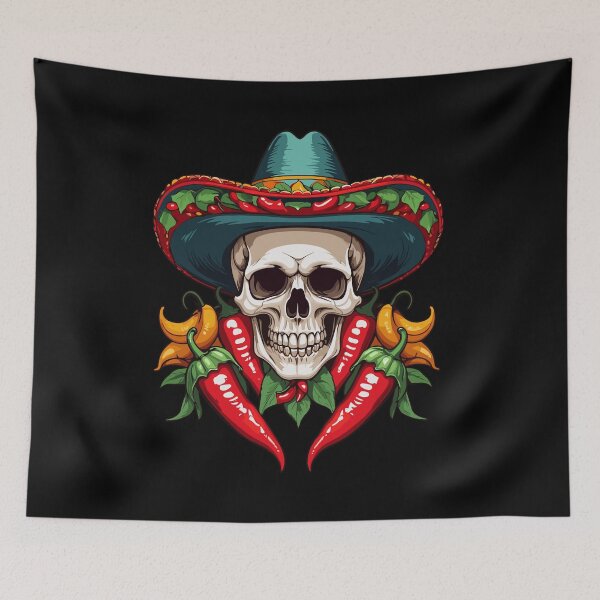 Item preview, Aesthetic Chili Skull Design Mexican Style designed and sold by LuminOrb.