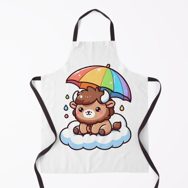 Item preview, Kawaii Bison With Rainbow Umbrella designed and sold by CanvasCutie.