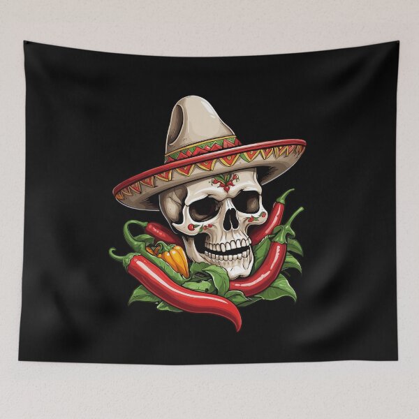 Item preview, Aesthetic Chili Skull Design Mexican Style designed and sold by LuminOrb.