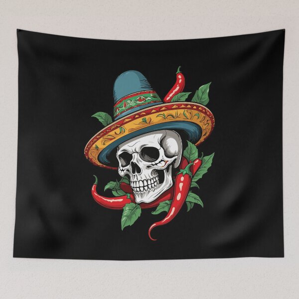 Item preview, Aesthetic Chili Skull Design Mexican Style designed and sold by LuminOrb.