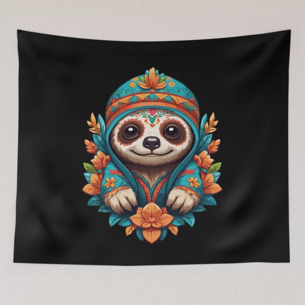 Item preview, Sloth Iconic Sugar Skull Mexico designed and sold by LuminOrb.