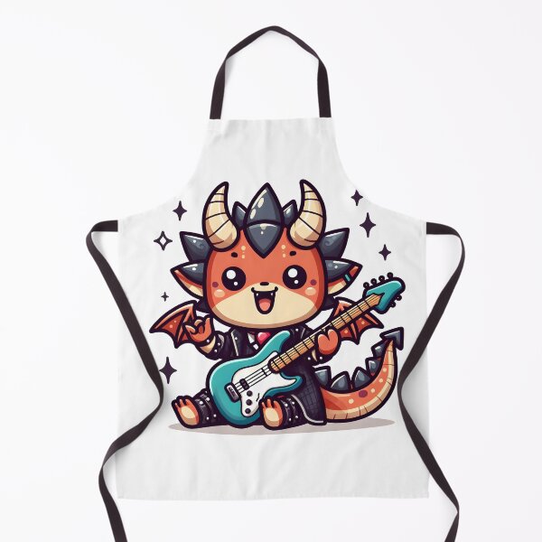 Item preview, Kawaii Adorable Dragon With Guitar And Rockstar Outfit designed and sold by CanvasCutie.