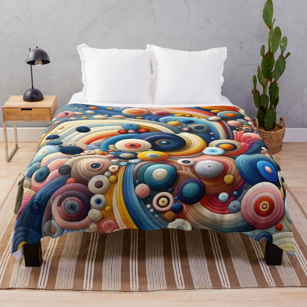 Item preview, Dynamic Swirls and Circles Artwork - Vibrant Geometric Canvas Print designed and sold by PillowTalkyZone.