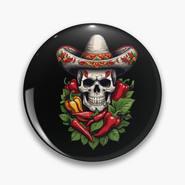 Item preview, Aesthetic Chili Skull Design Mexican Style designed and sold by LuminOrb.