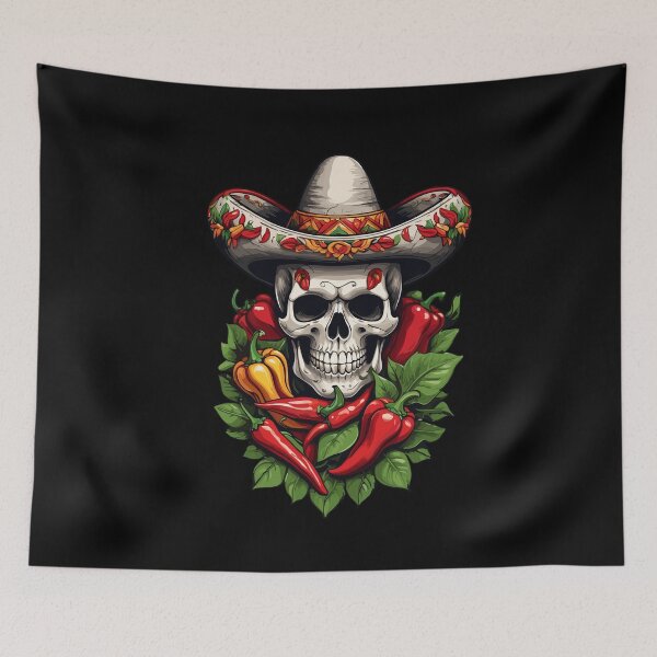 Item preview, Aesthetic Chili Skull Design Mexican Style designed and sold by LuminOrb.