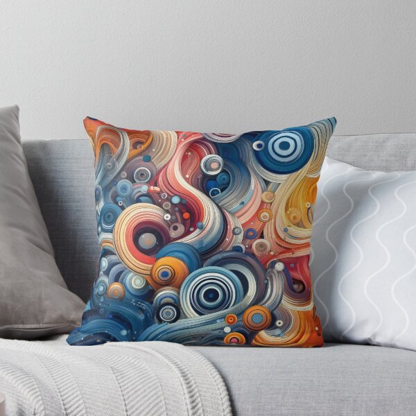 Item preview, Ilustraciones dinámicas de remolinos y círculos - Geométrico vibrante Lienzo designed and sold by PillowTalkyZone.