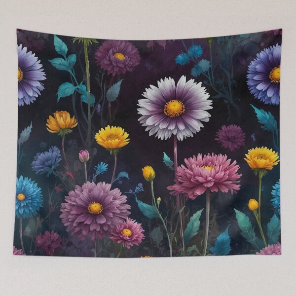 Item preview, Blooming Night - Floral Tapestry designed and sold by Animepic222.