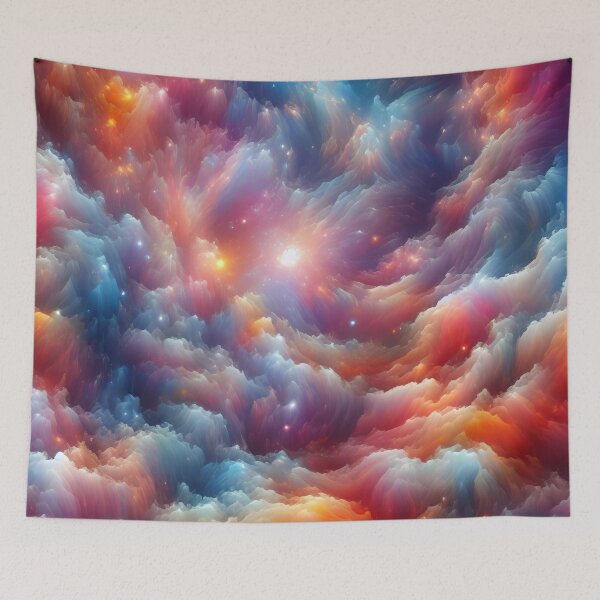 Item preview, Celestial Dance Cosmic Lights in Abstract Hues designed and sold by ArtComixHaven.