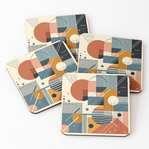 Item preview, Geometric Abstraction Harmony in Shape and Subdued Tones designed and sold by ArtComixHaven.