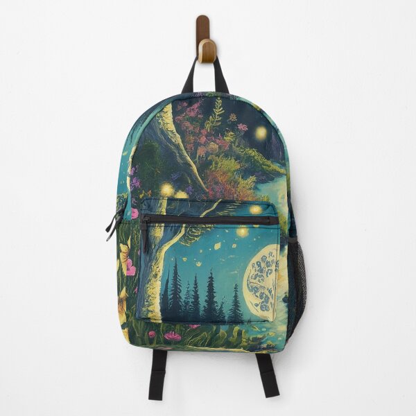 Item preview, Enchanting Moonlit Forest with Dancing Fireflies Art Print designed and sold by SSulatul101.