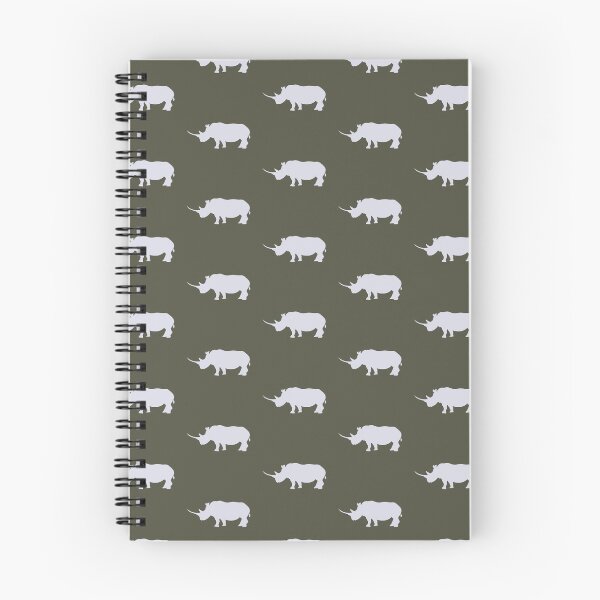 Item preview, Grey Rhino Silhouette (white silhouette) designed and sold by badlydoodled.
