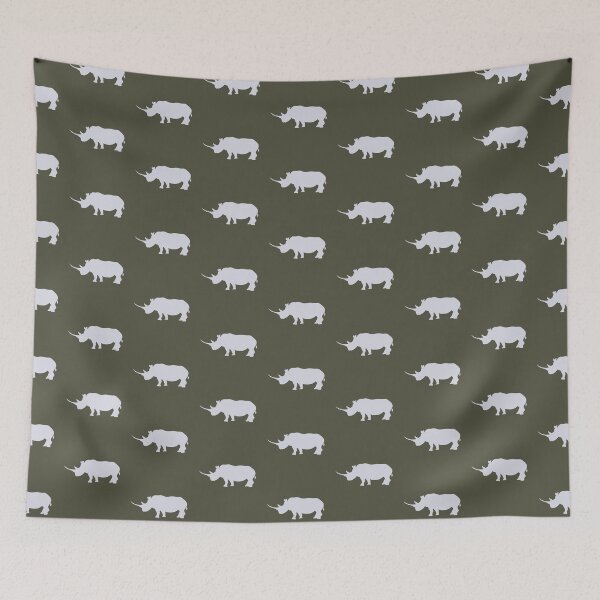 Item preview, Grey Rhino Silhouette (white silhouette) designed and sold by badlydoodled.
