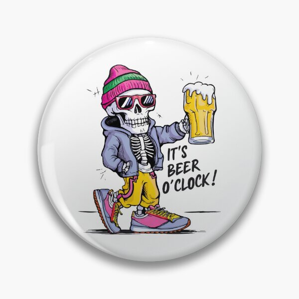 Item preview, It's beer o'clock Funny Skeleton designed and sold by HandicraftArt.