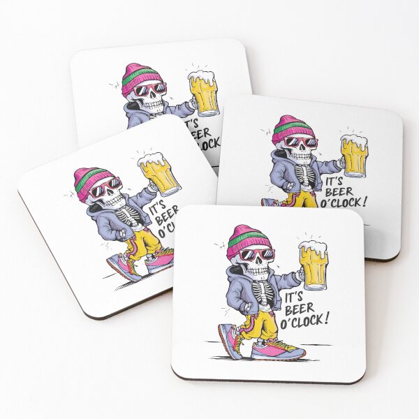 Item preview, It's beer o'clock Funny Skeleton designed and sold by HandicraftArt.