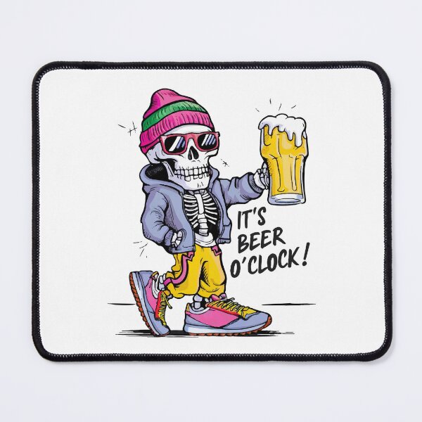 Item preview, It's beer o'clock Funny Skeleton designed and sold by HandicraftArt.