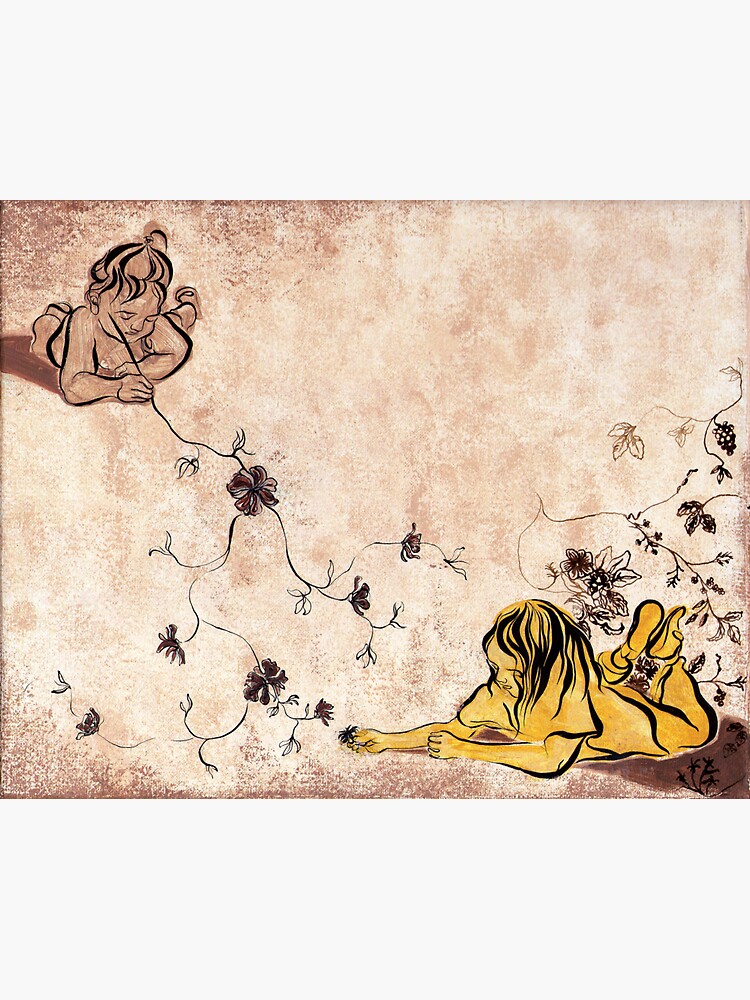 Children Drawing Flowers Painting by CatarinaGarcia