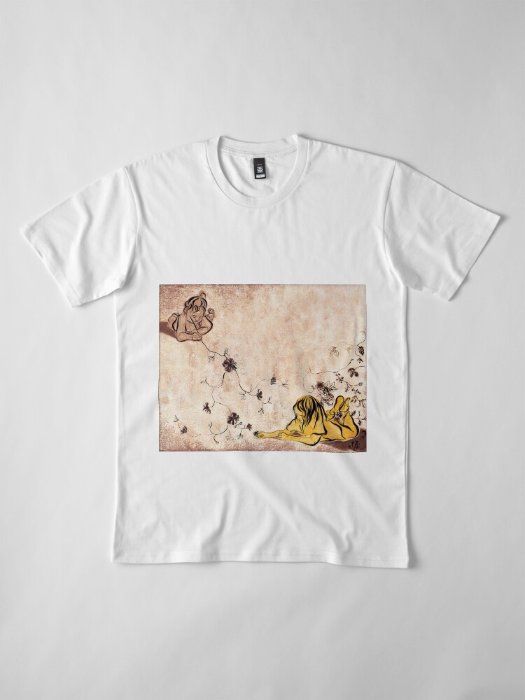 Alternate view of Children Drawing Flowers Painting Premium T-Shirt