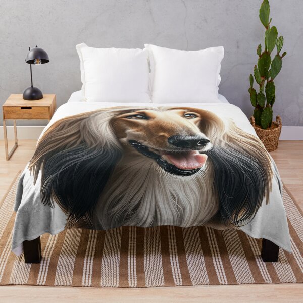 Item preview, Majestic Afghan Hound Art Print - Elegant Long-Haired Sighthound Dog Breed Portrait designed and sold by The Digital Compass.