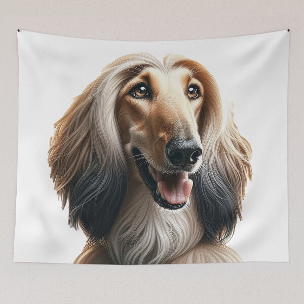 Item preview, Majestic Afghan Hound Art Print - Elegant Long-Haired Sighthound Dog Breed Portrait designed and sold by The Digital Compass.