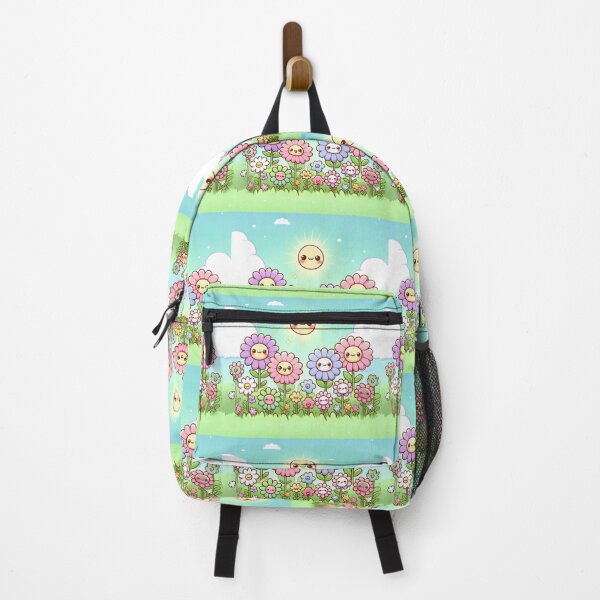 Item preview, Cute kawaii manga cartoon field flower flowers pink yellow Blue wildflowers  designed and sold by Coolparrotgirl.