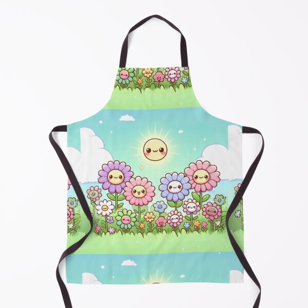 Item preview, Cute kawaii manga cartoon field flower flowers pink yellow Blue wildflowers  designed and sold by Coolparrotgirl.