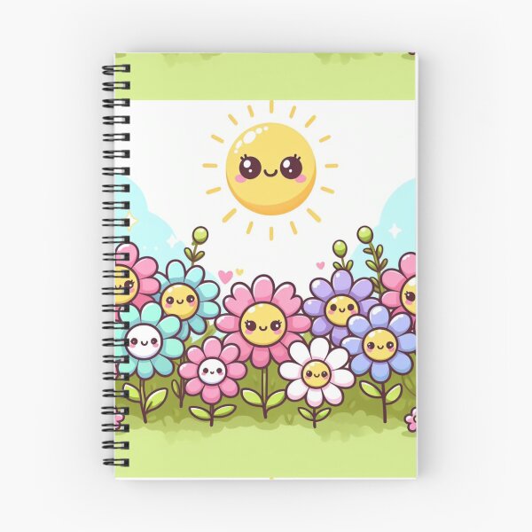 Item preview, Cute kawaii manga cartoon field flower flowers pink yellow Blue wildflowers  designed and sold by Coolparrotgirl.