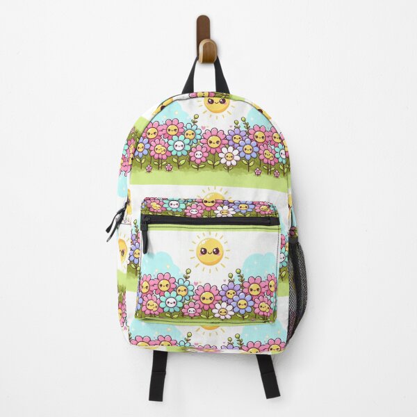 Item preview, Cute kawaii manga cartoon field flower flowers pink yellow Blue wildflowers  designed and sold by Coolparrotgirl.