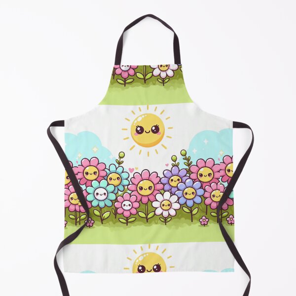 Item preview, Cute kawaii manga cartoon field flower flowers pink yellow Blue wildflowers  designed and sold by Coolparrotgirl.