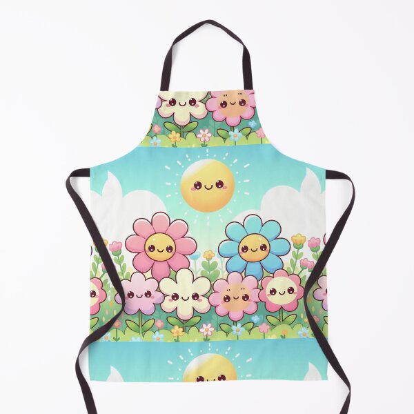 Item preview, Cute kawaii manga cartoon field flower flowers pink yellow Blue wildflowers  designed and sold by Coolparrotgirl.