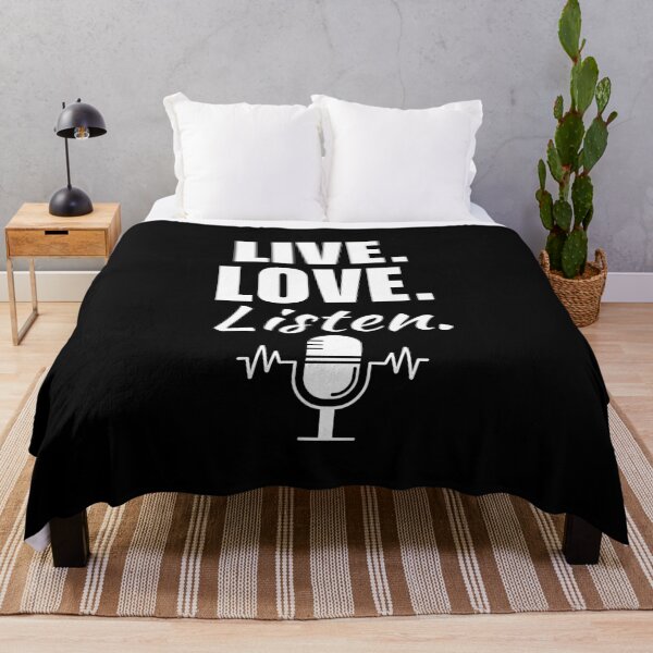 Item preview, Live, love, listen. Funny podcast fan or lover quote or saying designed and sold by NBSStore.