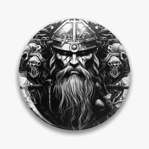 Item preview, Viking Warrior. Detailed tattoo Style Artwork designed and sold by Lucy Goosy Art.