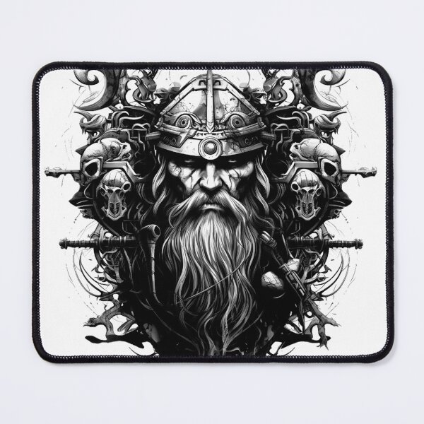 Item preview, Viking Warrior. Detailed tattoo Style Artwork designed and sold by Lucy Goosy Art.