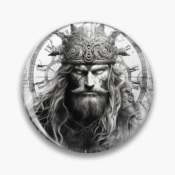 Item preview, Viking Warrior. Detailed tattoo Style Artwork designed and sold by Lucy Goosy Art.
