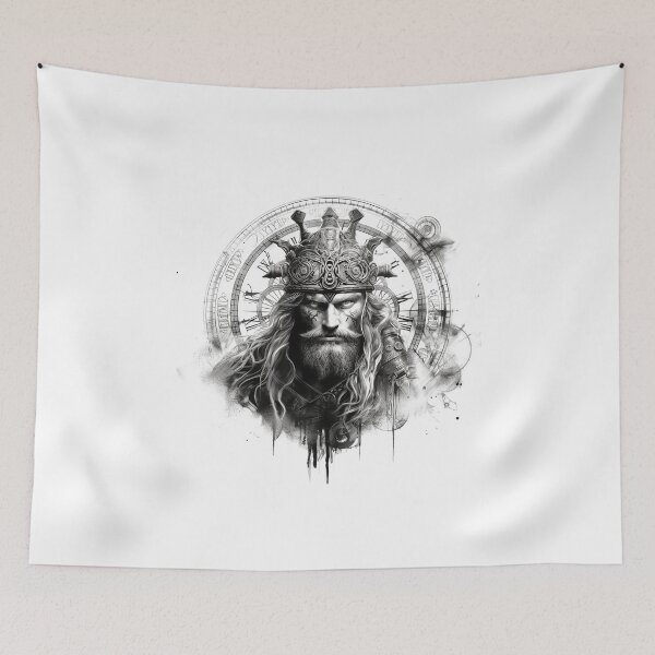 Item preview, Viking Warrior. Detailed tattoo Style Artwork designed and sold by Lucy Goosy Art.