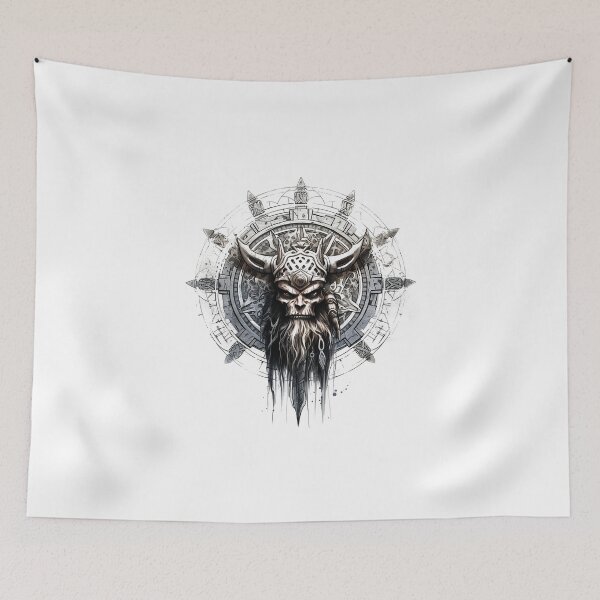 Item preview, Viking Warrior. Detailed tattoo Style Artwork designed and sold by Lucy Goosy Art.