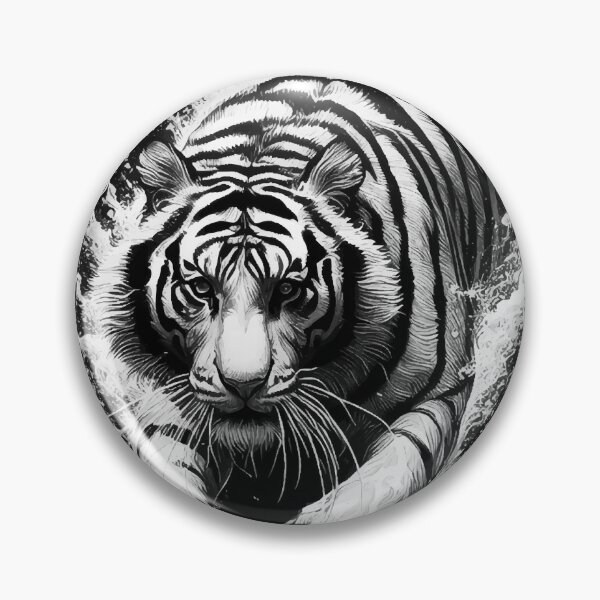 Item preview, Black And White Monochromatic Tiger Underwater designed and sold by TomFrontierArt.