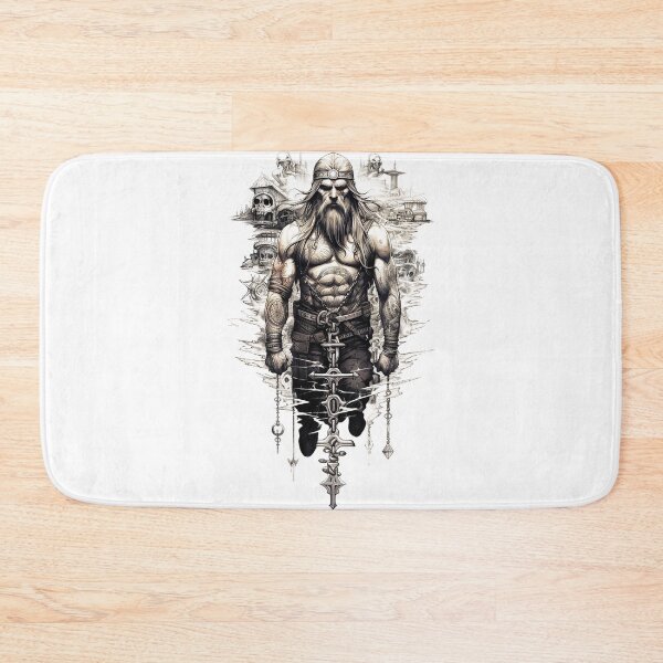 Item preview, Viking Warrior. Detailed tattoo Style Artwork designed and sold by Lucy Goosy Art.