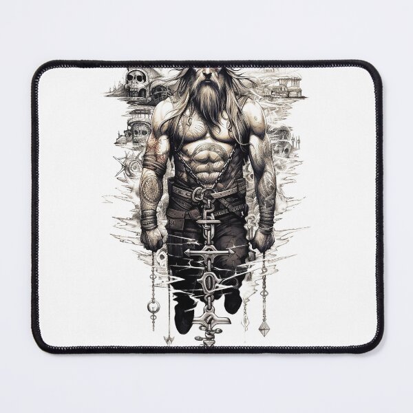 Item preview, Viking Warrior. Detailed tattoo Style Artwork designed and sold by Lucy Goosy Art.