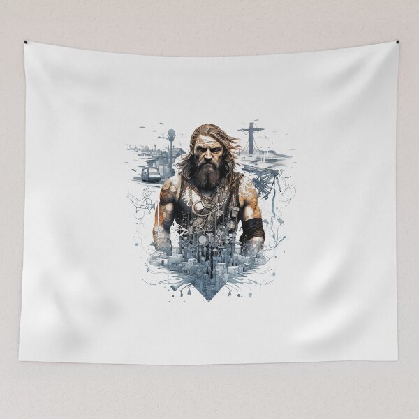 Item preview, Viking Warrior. Detailed tattoo Style Artwork designed and sold by Lucy Goosy Art.