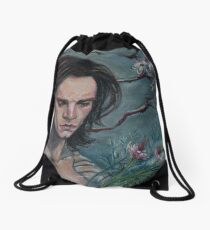 Buck & Flowers Drawstring Bag