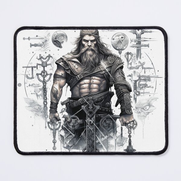Item preview, Viking Warrior. Detailed tattoo Style Artwork designed and sold by Lucy Goosy Art.