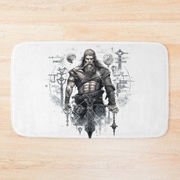 Item preview, Viking Warrior. Detailed tattoo Style Artwork designed and sold by Lucy Goosy Art.