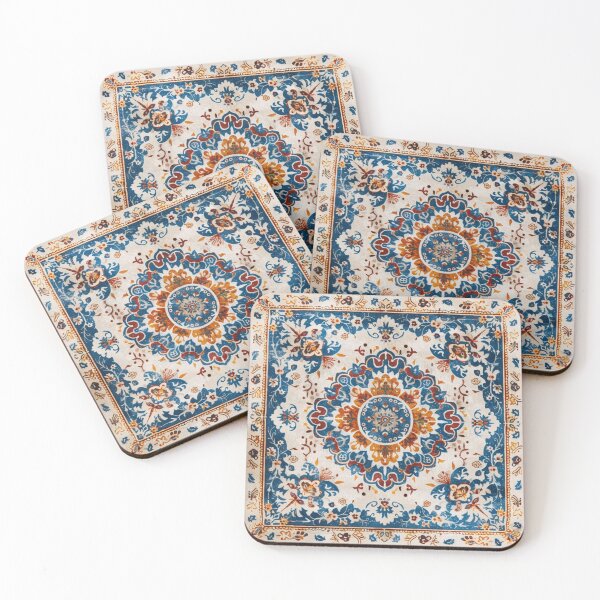 Item preview, Bright Vintage Oriental Beautiful Antique Blue Carpet Pattern designed and sold by GrinGalore.