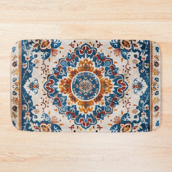 Item preview, Bright Vintage Oriental Beautiful Antique Blue Carpet Pattern designed and sold by GrinGalore.