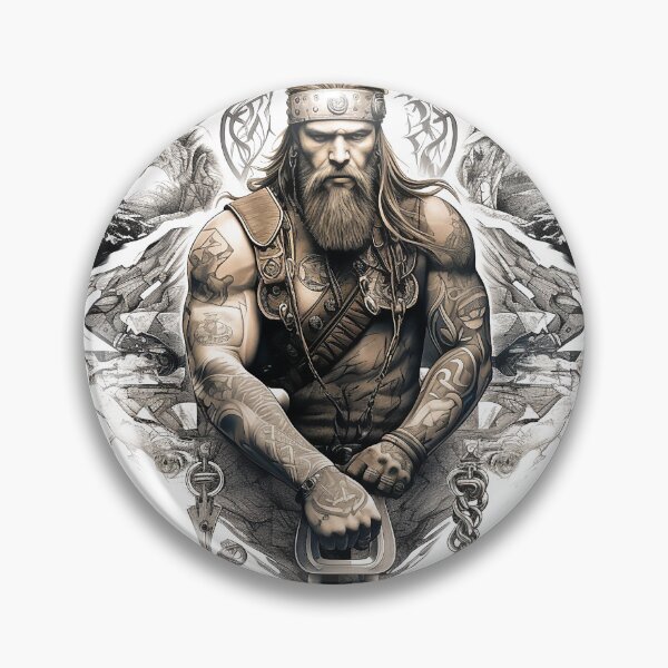 Item preview, Viking Warrior. Detailed tattoo Style Artwork designed and sold by Lucy Goosy Art.
