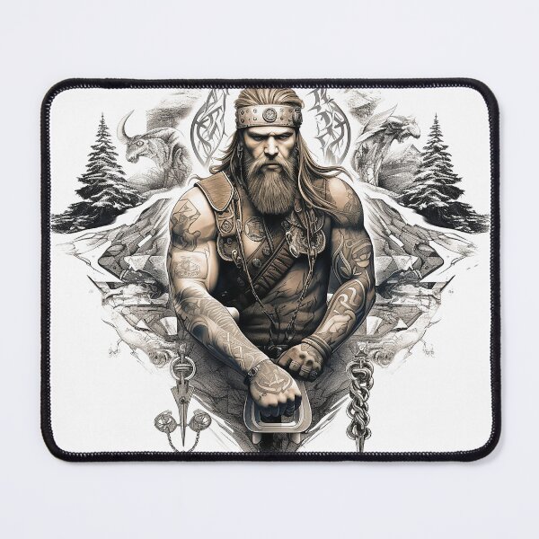 Item preview, Viking Warrior. Detailed tattoo Style Artwork designed and sold by Lucy Goosy Art.