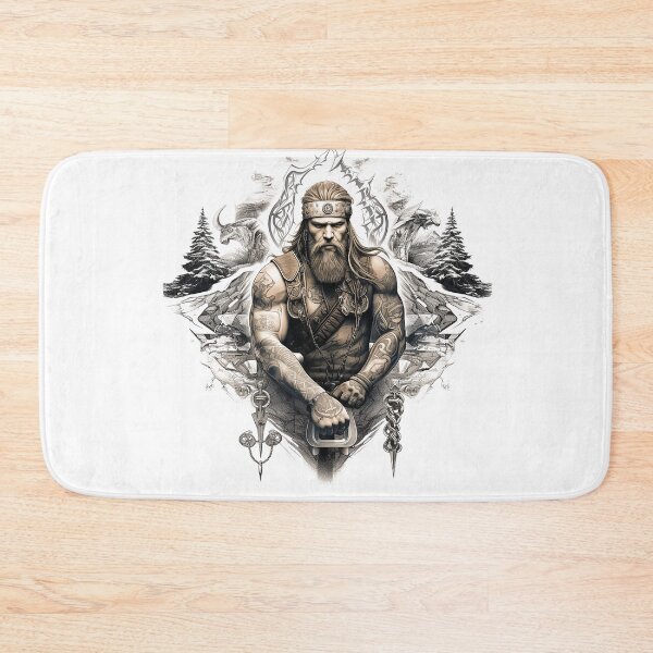 Item preview, Viking Warrior. Detailed tattoo Style Artwork designed and sold by Lucy Goosy Art.